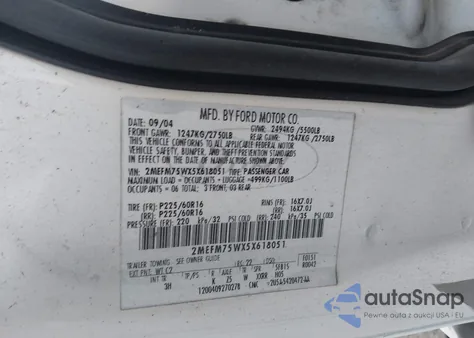 2005 Mercury Grand Marquis Ls/Lse from USA, damaged, VIN 2MEFM75WX5X618051